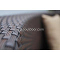 Conjunto de sofá de base de aluminio trenzado de tejido